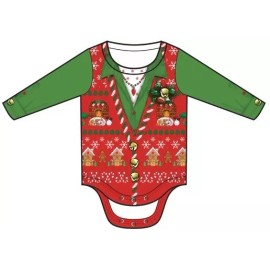 Faux ReaL Infant: Ugly Xmas Vest Long Sleeve Romper Infant Bodysuit Sublimation
