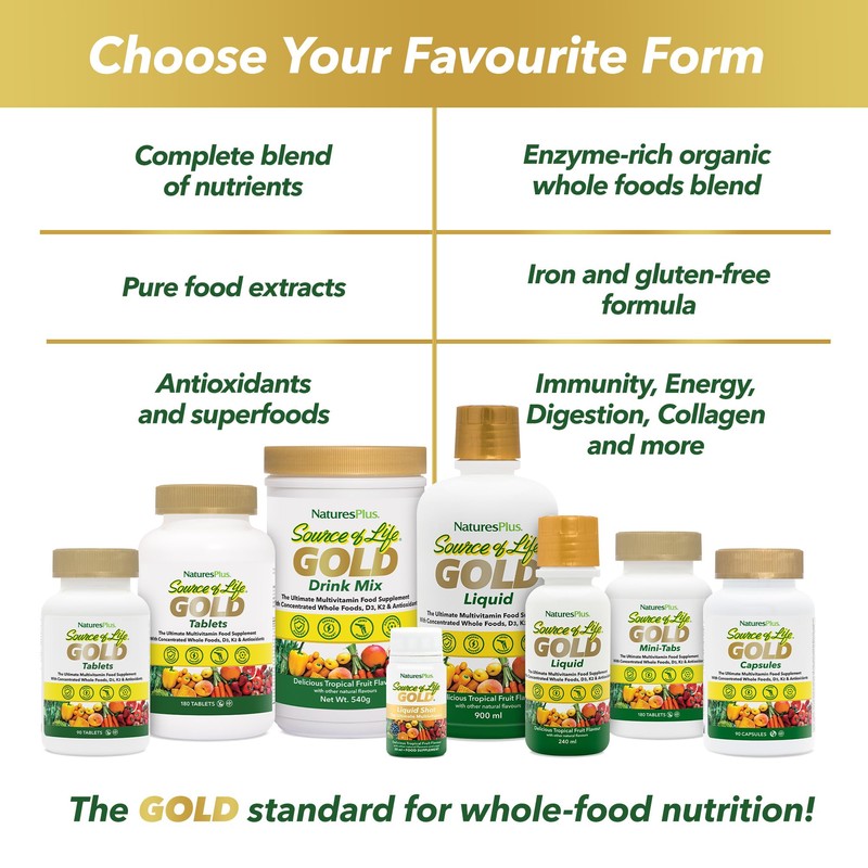 NaturesPlus Source of Life Gold Capsules - Whole Food Based