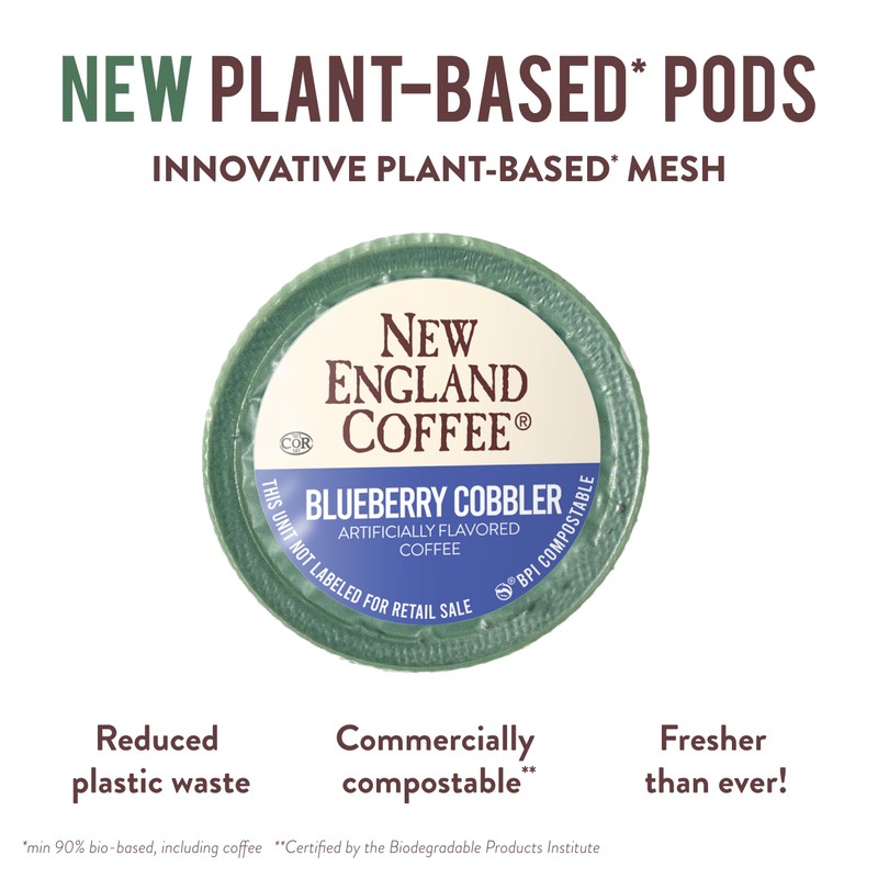 New England Coffee Blueberry Cobbler Medium Roast Single Serve Pods,