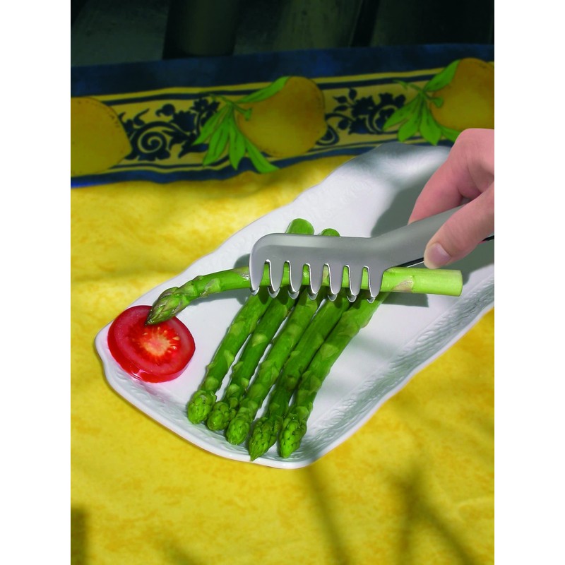 Fackelmann Stainless Steel Spaghetti Tongs, Silver, 19 x 11.8 x