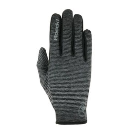 Roeckl Sports running gloves, Java, running unisex finger glove, anthracite melange 9