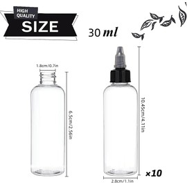 Empty Squeeze Dropper Bottles With Twist Top Cap, 10Pcs Clear Plastic Dispensing Bottles for Ink Liquid, 100ml