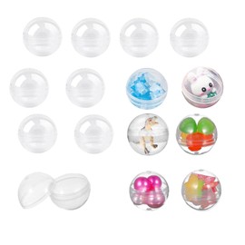 MINZHI Pack of 120 Small Round Capsules, Plastic Ball, Plastic Ball for Filling, Fillable Acrylic Balls, Craft Balls Made of Plastic for Filling Christmas Decorations and Gadgets (Transparent)