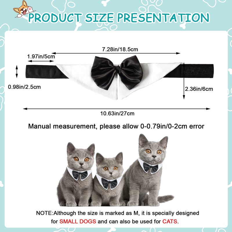 HACRAHO Formal Bow Tie for Dogs Adjustable Formal Pet Costume