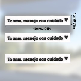 3pz Adesivi per Specchietto Retrovisore Te Amo Maneja Con Cuidado, Impermeabili in Spagnolo con Messaggio Motivazionale per Finestrini e Specchietti Retrovisori Dell'Auto