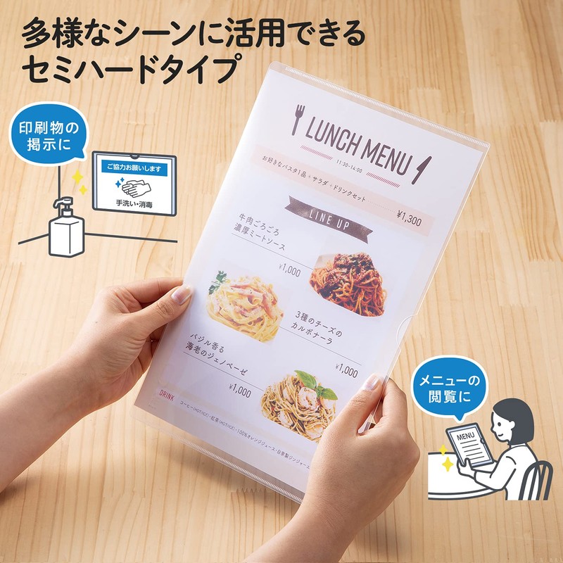 Plus Card Case, Antibacterial Card Case, Semi-Hard Type A4, Pack