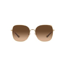 Coach HC7133 Sunglasses, Shiny Light Gold/Dark Brown Gradient, 57 mm