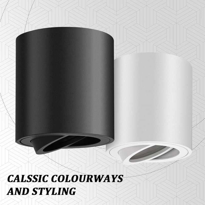 GeyouLux 4 x LED Surface-Mounted Spotlights, Dimmable, Diameter 80 x