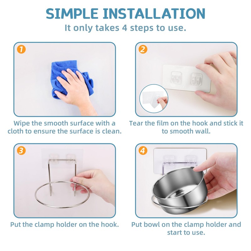 2 Pcs Small Wall Mounted Cat Bowls, Elevated Hanging Puppy