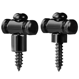 Guitar Roller String Retainers,String Guide,2-Piece Set Chrome String Trees Replacement Part,for Electric Guitars (Black)