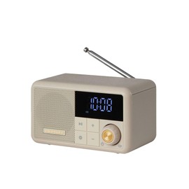 Crosley CR1121A-PB Cooper Retro AM/FM Radio, Portable Bluetooth Speaker with Aux Input and LED Display, Pebble