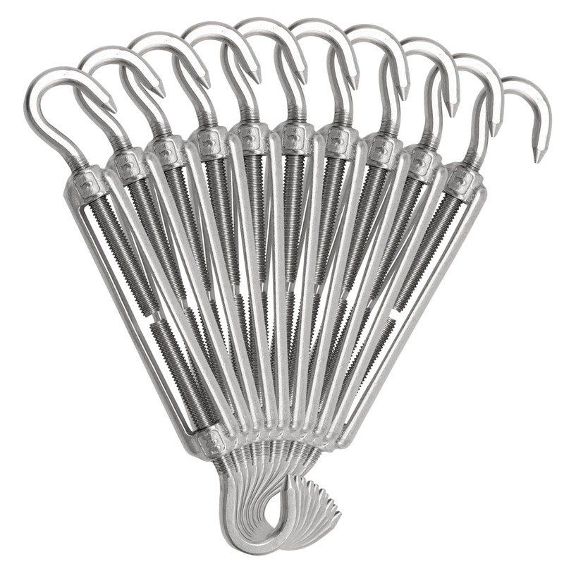 MDEOOSKY 10Pcs M5 Turnbuckle Hook and Hook, Stainless Steel Turnbuckle