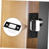 LALAFINA Black Gusset Screw Security Strike Plate Flush Bolt Black