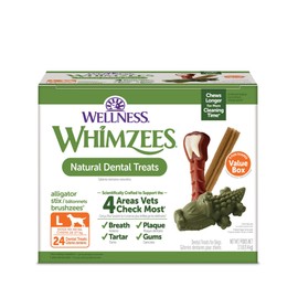 Wellness WHIMZEES Value Pack Dog Dental Treat, Chews, Freshens Breath, Large Size, 50.9 oz Box, 24 Count