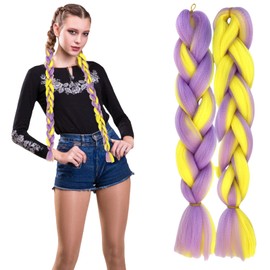 Traziewell Curly Braiding Hair Extensions Ponytail Extension Coloured Braids Synthetic Ombre Hair Extensions Fashion Hairpieces for Women 1521