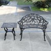 KAILI Outdoor Cast Aluminum Side Table Patio Side Table Backyard,