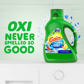 Gain Gain Ultra Oxi Liquid Laundry Detergent, 107 loads, 154 fl oz, Waterfall Delight Scent, 2-in-1, HE Compatible (Pack of 2)