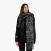 Humble Hilo Woven Chunky Scarf Cocoon with Fringe (Grey Leopard