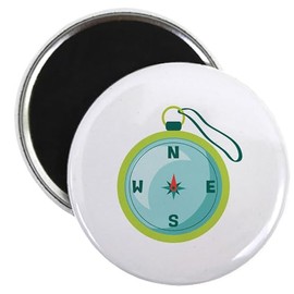 CafePress Hiking Compass Magnets 2.25" Round Magnet, Refrigerator Magnet
