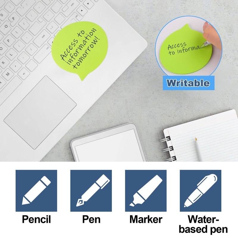 Hoiny 480 Sheets Sticky Notes, Speech Bubble Notes, Pastel Sticky
