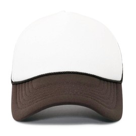 DALIX Blank Hat Two Tone Summer Mesh Cap in Brown and White Trucker Hat