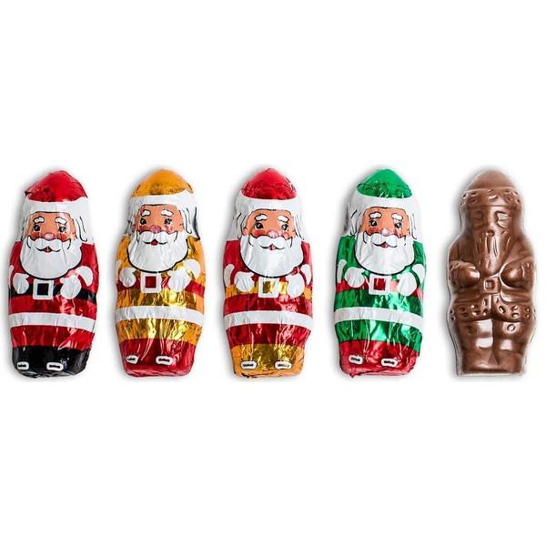 Assorted Colorful Mini Santas Christmas Premium Chocolate 55 Pieces