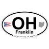 US Decal, Inc. Franklin, Ohio Oval Sticker with State Flag