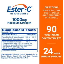 Ester-C Vitamin C, 1,000 mg, 90 Coated Tablets