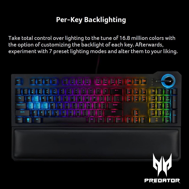 acer Predator Aethon 700 Gaming Keyboard:Clicky or Linear-Your Choice|Per-Key 16.8M