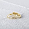 ZARD CZ Huggie Hoop Earrings in 14K Vermeil