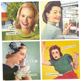 Humorous Cocktail Napkins for Women - Anne Taintor Funny Assorted Variety Pack Box 40 Total Napkins