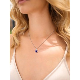 Birthstone Necklaces for Women, Tiny Crystal Pendant Women Necklace,S925 February Birthstone Jewelry with 18" Chain