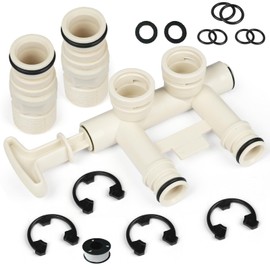 7345388,Water Softener Bypass Valve Assembly Kit with (2) Adapters, (4) Clips, and (4) O-rings, Compatible with Kenmore, GE, Whirlpool, Morton, NorthStar, EcoWater, EcoPure and More