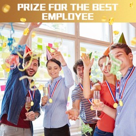 Sasylvia 72 Pcs Gold Medals for Awards 2 Inch Prizes Bulk Winner Medals with Ribbon for Sports, Competitions, Party, Spelling Bees (1st Place)