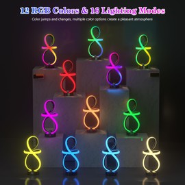 PutWish Spiral LED Table Lamp, 16 Modes RGB+IC Color Changing Bedside Lamp with Memory Function, Touch & Remote Control 3 Way Dimmable Small Modern Table Lamp for Home Party and Christmas Gifts