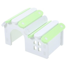 Totority Hamster Wooden Hideout House Small Pet Nest for Guinea Pig Chinchilla Cozy Play and Sleep Shelter Green White