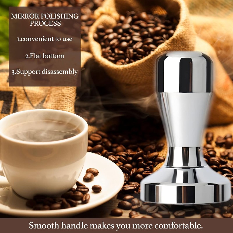 Coffee Tamper with Mat - Essential Barista Tool for Perfect