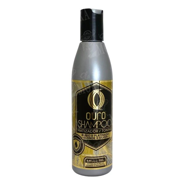 OURO Shampoo Gris Plata Silver Matizador Cabello Ouro 250 Ml 1pz