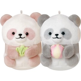 Klux 115457 Keychain Nikonui Nikonui, Set of 2, Match, Chunky Cheeks Stick with Magnets, Panda Plush Toy