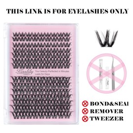 Kisslily Flicker Ultra Thin Band Manga & Spikey Whispy Lashes Kit DIY Eyelash Extension Kit D Curl Individual Lashes Waterproof lash clusters kit and Long lasting Makeup For Girl - Lash Style: Only Lash Flicker