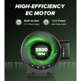 YOZON 4-Inch Duct Fan with EC Motor, Inline Fan with Speed Controller - 211 CFM, Quiet, and Energy-Efficient Ventilation Exhaust System, for Grow Tents, Hydroponics, Cooling Booster and Basements