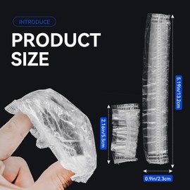 300 Pack Disposable Ear Covers for Shower - Waterproof Plastic Ear Covers Ear Shower Caps, Bath Ear Covers Protectors for Hair Dye Cap Hair Dryer