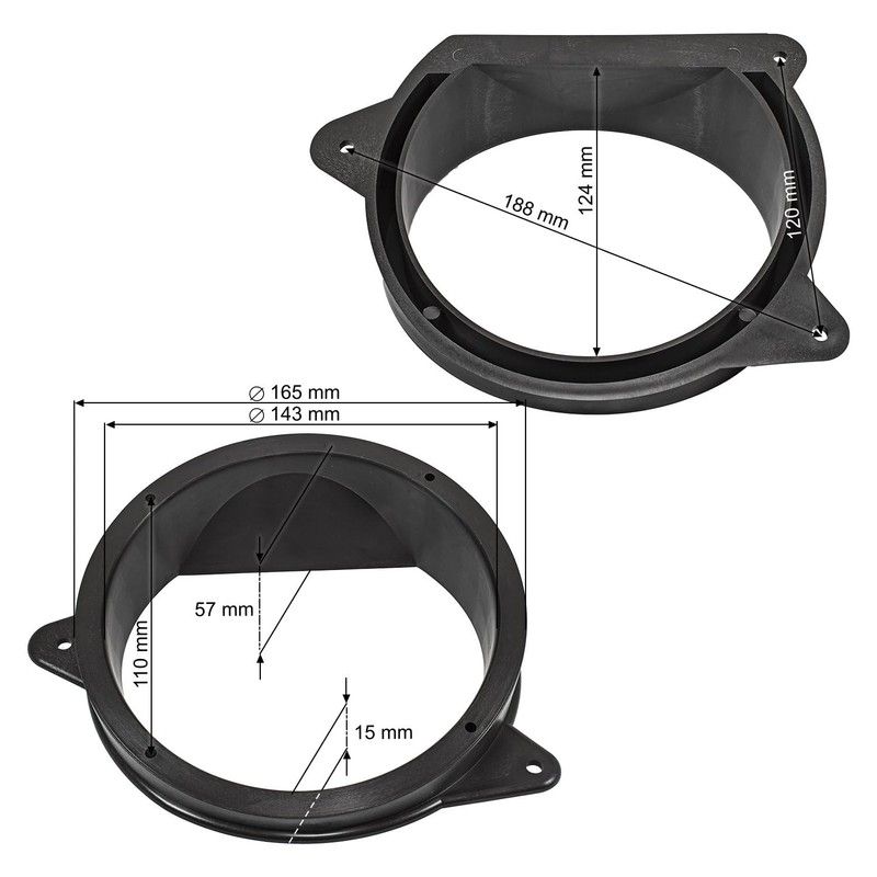 tomzz Audio 2840-000 Speaker Rings Adapter Brackets Compatible with Peugeot