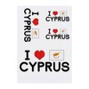 4 x 'I Love Cyprus' Temporary Tattoos - Water Resistant, Skin-Safe, Non-Toxic Transfers, Mixed Sizes (TO00053163)