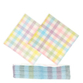 hhdatc 20 Pcs GreenPine Easter Paper Napkins Buffalo Check Plaid Cocktail Napkins Easter Paper Hand Towels for Easter Dinner Parties and Decorations (6.5'' x 6.5'')