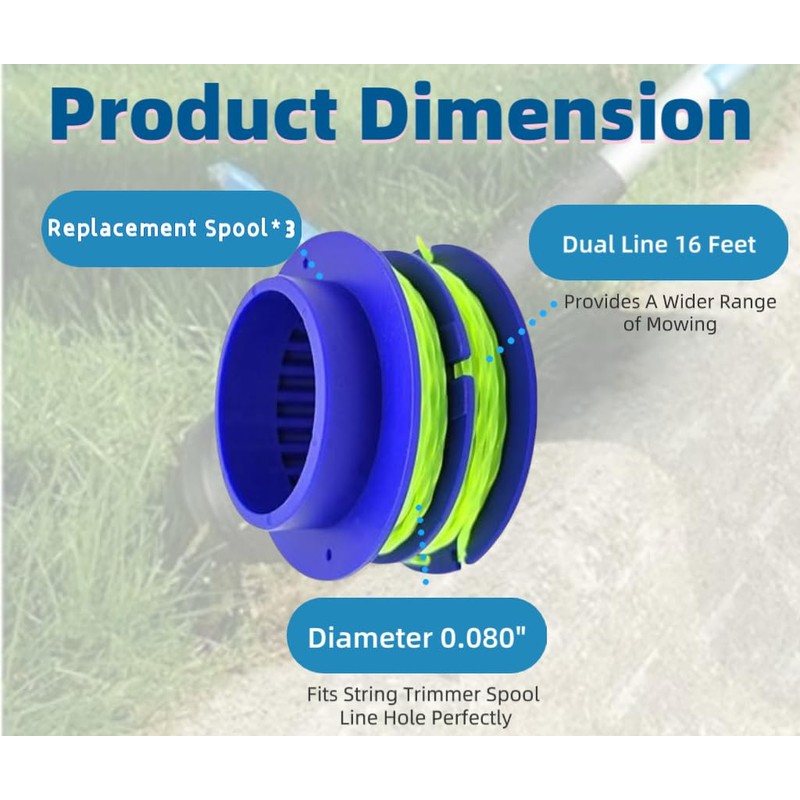 Hakolisz KLS 124-03 Replacement 16 ft 0.08-in Trimmer Spool line,Compatible