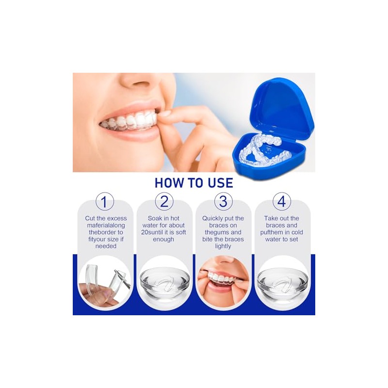 Pack of 4 Grinding Splints for Night, Snoring Splint, Tooth