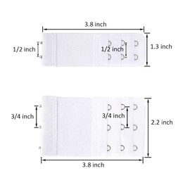 Stadux Bra Extenders for Women 3 Hooks / 2 Hooks Extensions, Elastic Stretchy Bra Strap Extender Black/Beige/White, M