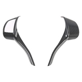 Aswalling for NP300 2016-2021 Carbon Fibre Car Steering Wheel Panel Button Cover Trim Decorative Sticker Accessories