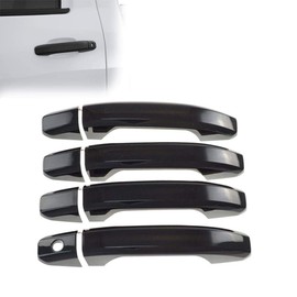 LJ INTERNATIONAL Quality Accessories Glossy Black Door Handle Overlays Compatible with Silverado/Sierra/Tahoe/Avalanche/Yukon/Escalade